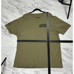 USMC Hunter Till Valhalla Memorial T-Shirt Olive Green Mens Large #9